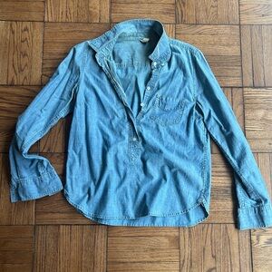J.Crew Blue Chambray Popover Shirt